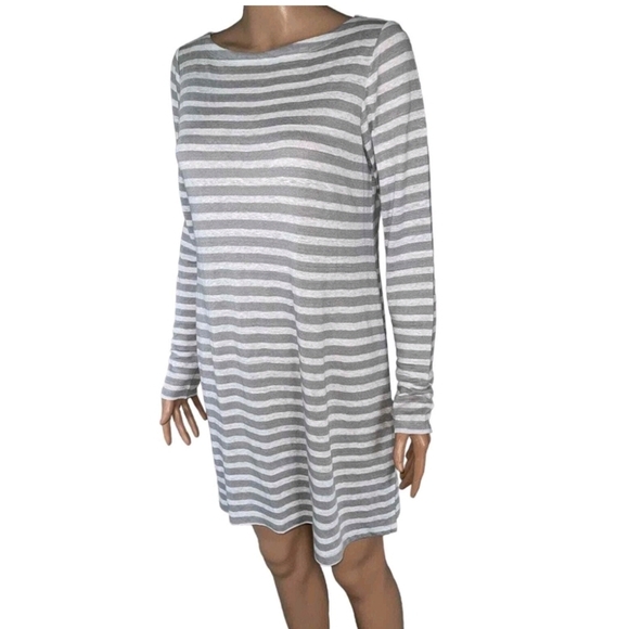 Eileen Fisher Women's Striped 100% Organic Linen Shift Tunic Shirt Dress Size PM - Picture 14 of 14